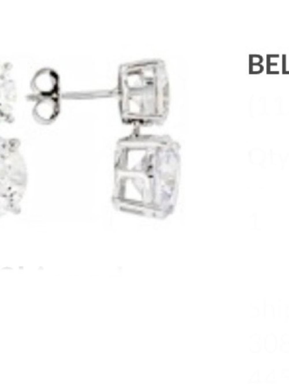 🌸JTV12 - Bella Luce 18.21 CTW White Diamond Simulant Earrings⚪️🛍️